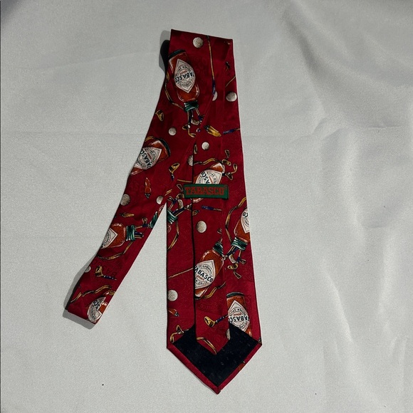 Tabasco Red and White Patterned Tie - Picture 4 of 5